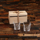 Hardwood Gift Box with 3-Tiered Whiskey Glasses (Front)