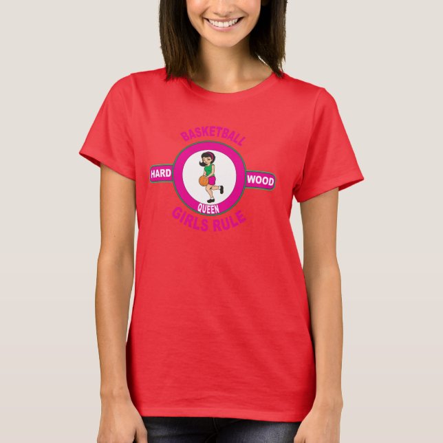 Hardwood Queen - Basketball T-Shirt (Front)