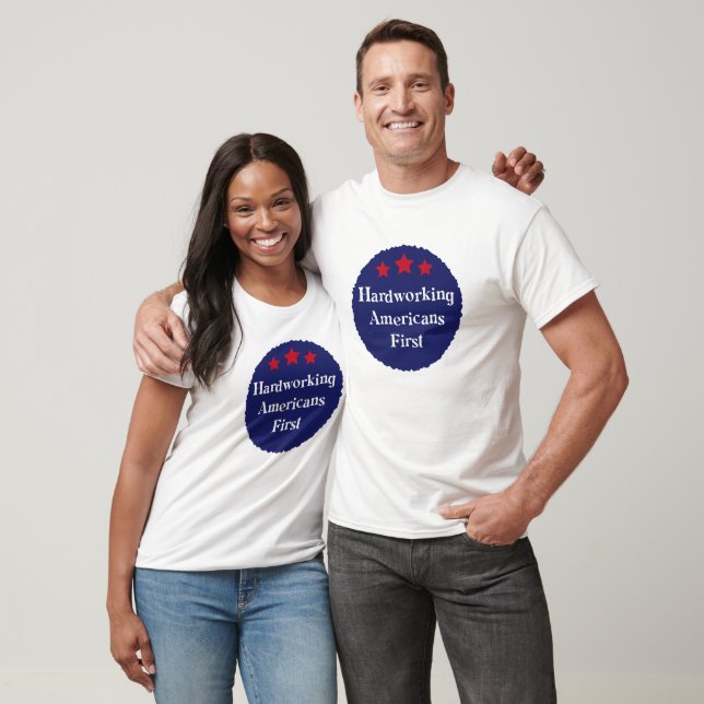 Hardworking Americans First Patriotic Badge T-Shirt (Unisex)