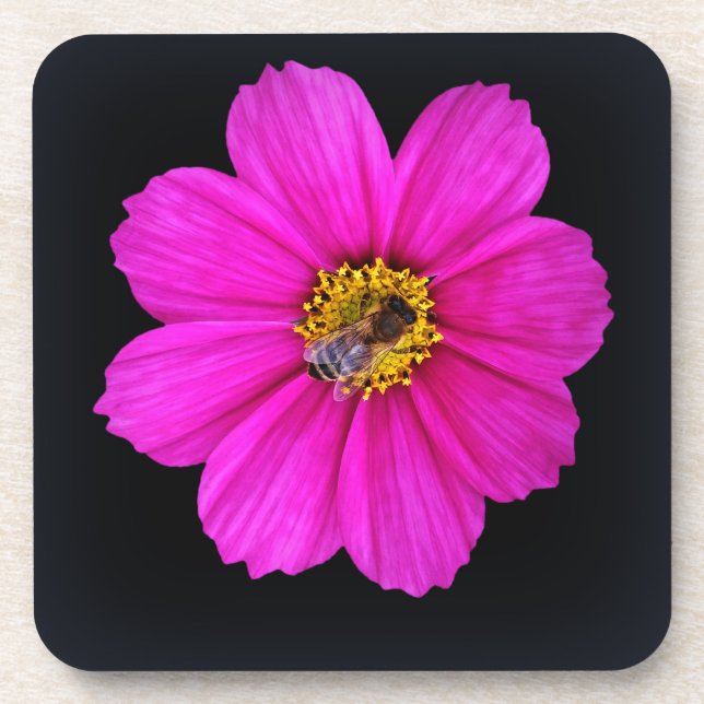 hardworking bee drink coaster (Front)