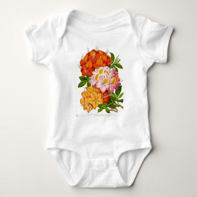 "Hardy Azaleas" by Sir Joseph Paxton Baby Bodysuit (Front)