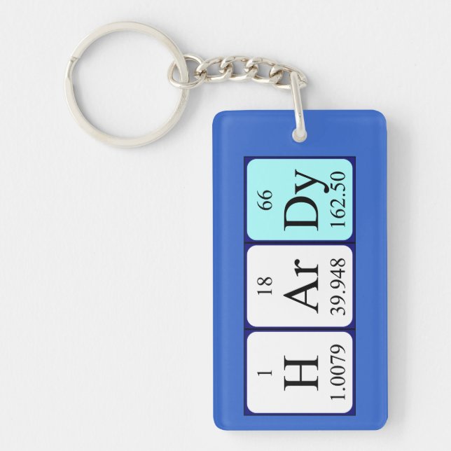 Hardy periodic table name keyring (Front)