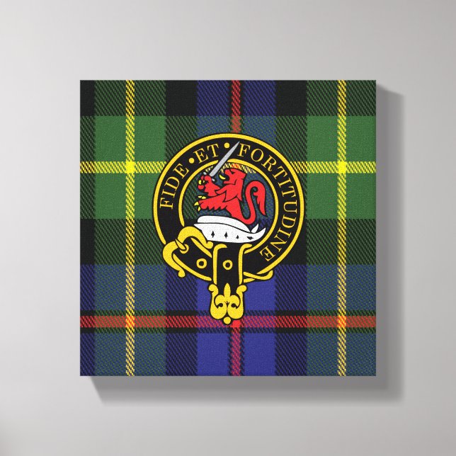 Hardy Scottish Crest and Tartan Canvas Print (Front)