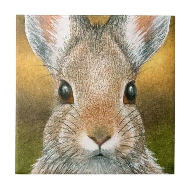 hare 18 Rabbit Bunny Ceramic Tile (Front)