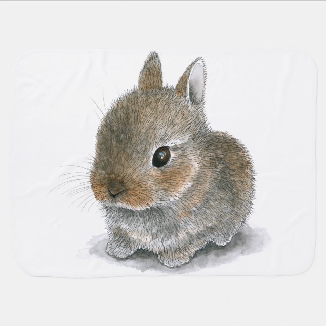 Hare 61 bunny rabbit swaddle blanket (Horizontal)