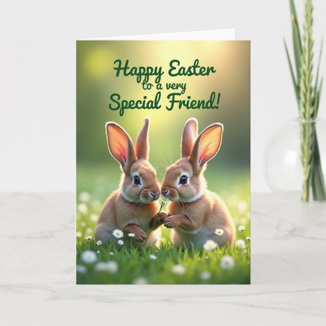 Hare And Daisy Friend Card (Front)
