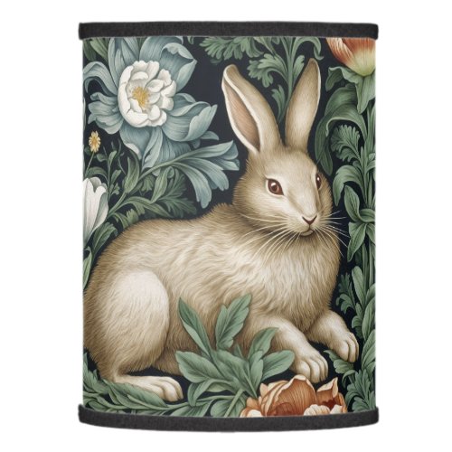 Hare and flowers in the garden art nouveau style lamp shade