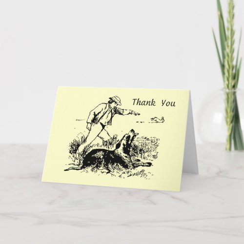 Hare and Hound Thank You Note Card