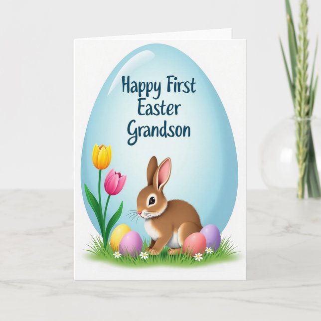 Hare And Spring Bloom Greeting Card (Front)