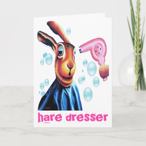 Hare at the hare dressers card