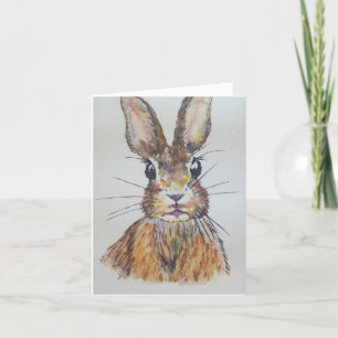 Hare (blank) - Watercolour and Ink Nature Card