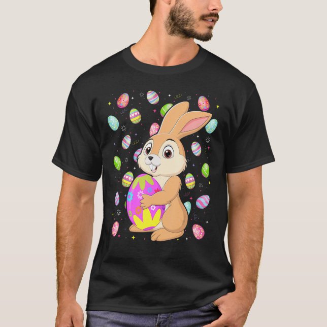 Hare Bunny Easter Egg   Funny Hare Easter Sunday T-Shirt (Front)