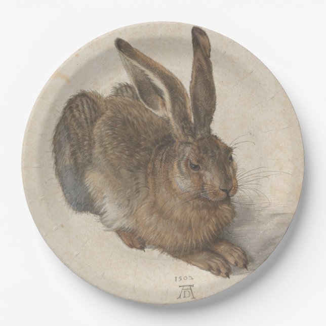 Hare (by Albrecht Dürer) Paper Plates (Front)