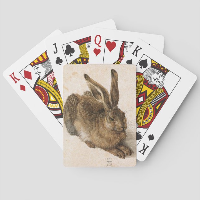 Hare by Albrecht Dürer with Original Signature Poker Cards (Back)