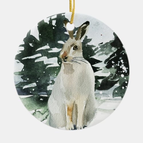 Hare christmas ornament winter hare decoration