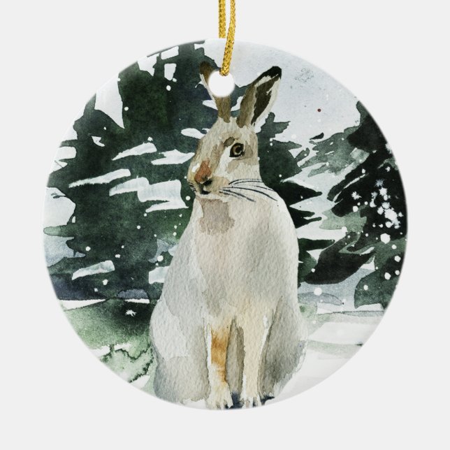 Hare christmas ornament winter hare decoration (Front)