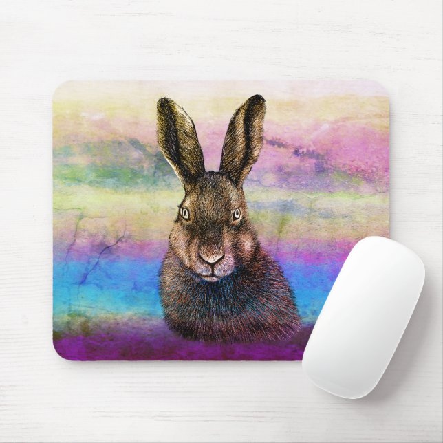 Hare drawing mouse pad (With Mouse)