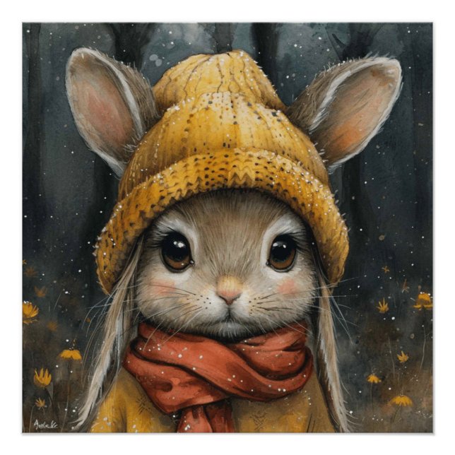 Hare Harmony: A Bit of Whimsy Bunny Poster (Front)