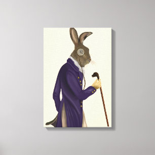 Hare In Purple Coat Canvas Print