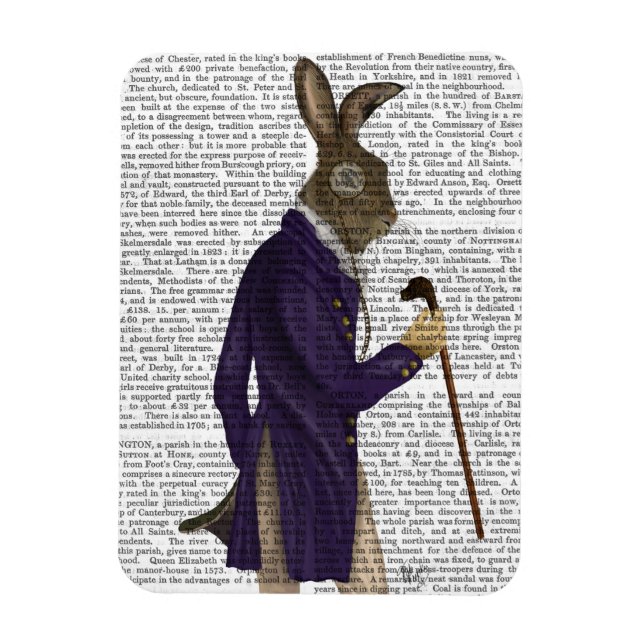 Hare In Purple Coat Magnet (Vertical)