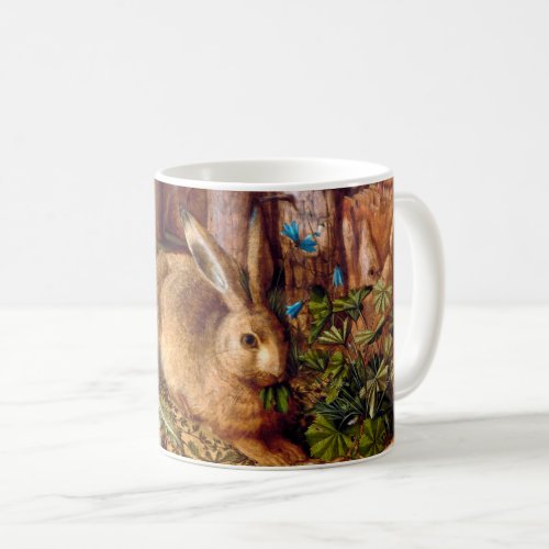Hare in the Forest Hans Hoffmann Rabbit Painting Coffee Mug