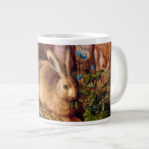 Hare in the Forest Hans Hoffmann Rabbit Painting Giant Coffee Mug