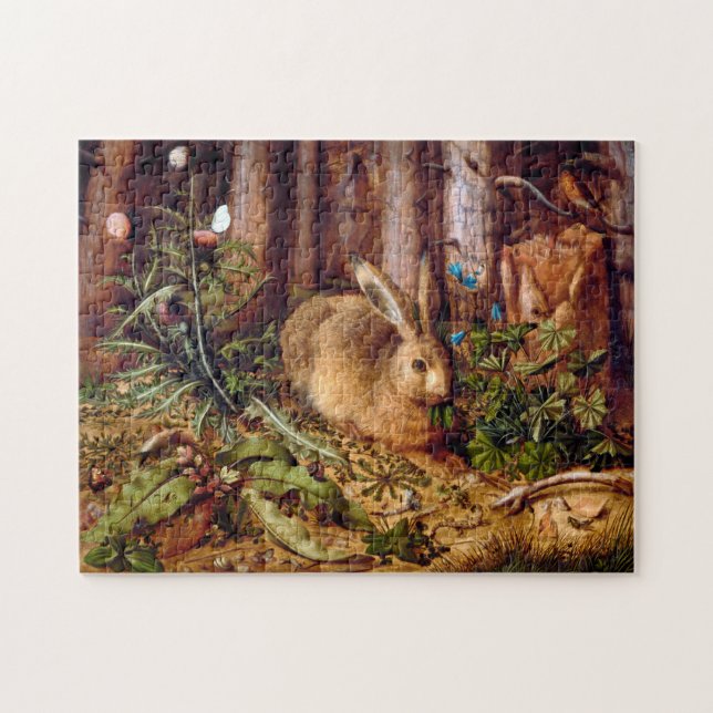 Hare in the Forest Hans Hoffmann Rabbit Painting Jigsaw Puzzle (Horizontal)