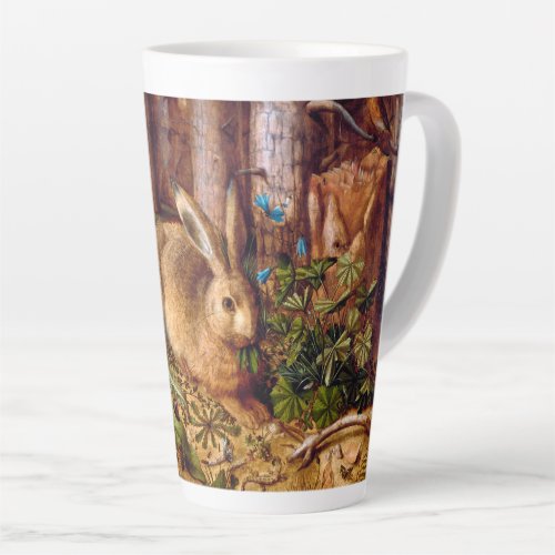 Hare in the Forest Hans Hoffmann Rabbit Painting Latte Mug
