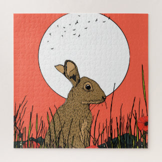 Hare in the Poppies Jigsaw Puzzle