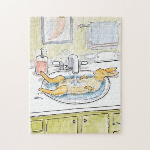 Hare In The Sink Jigsaw Puzzle