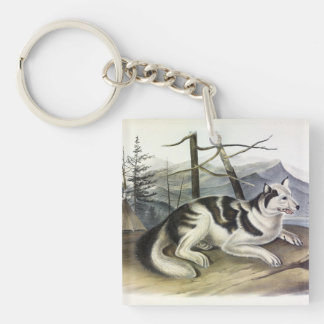 Hare-Indian Dog (Mackenzie River Dog) by Audubon Keychain