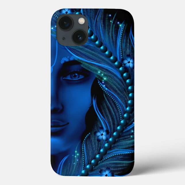 Hare Krishna art - Divine beautiful Krishna blue Case-Mate iPhone Case (Back)
