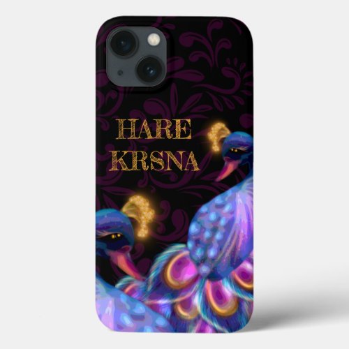 Hare Krishna art _ Divine beautiful peacock iPhone 13 Case