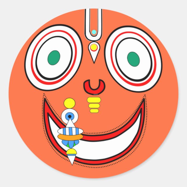 Hare Krishna Classic Round Sticker (Front)