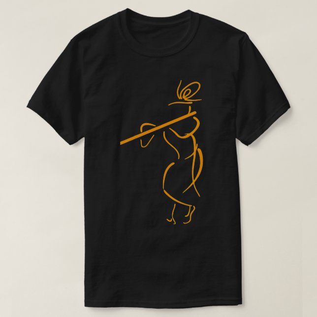 Hare Krishna Flute Art Krishna Lover T-Shirt (Design Front)