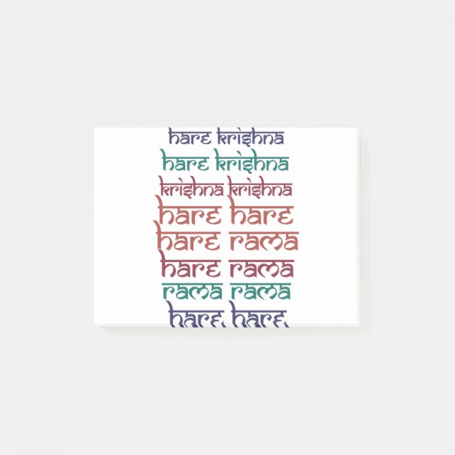 Hare Krishna Hare Krishna Mantra Chanting Hinduism Post-it Notes (Front)