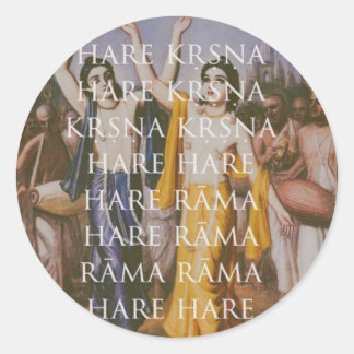 Hare Krishna Hare Rama Classic Round Sticker