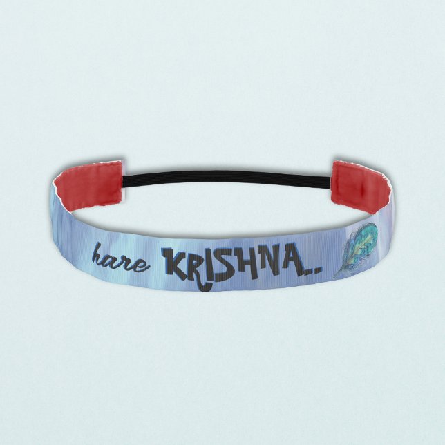 "Hare Krishna" Peacock Feather Hindu Athletic Headband (Creator Uploaded)