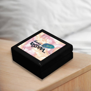 "Hare Krishna" Peacock Feather Hindu Gift Box