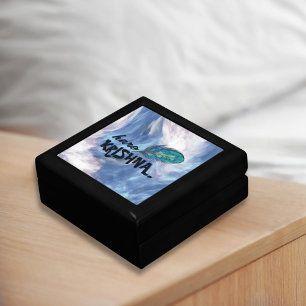 "Hare Krishna" Peacock Feather Hindu Gift Box