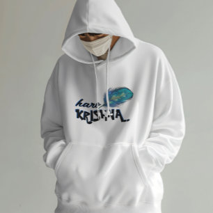 "Hare Krishna" Peacock Feather Hindu Hoodie
