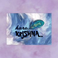 "Hare Krishna" Peacock Feather Hindu