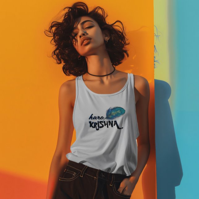 "Hare Krishna" Peacock Feather Hindu Tank Top (Creator Uploaded)