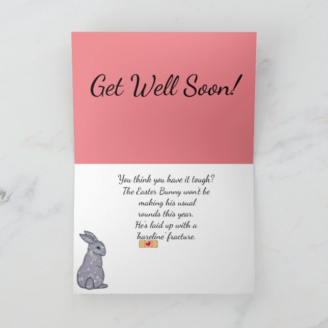 "Hare-Line" Fracture" Letterpress Thank You Card (Inside)