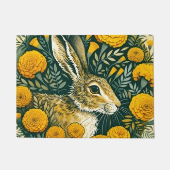 Hare Marigold                                      Doormat by BoogieMonst at Zazzle