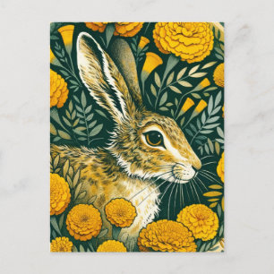 Hare Marigold Postcard