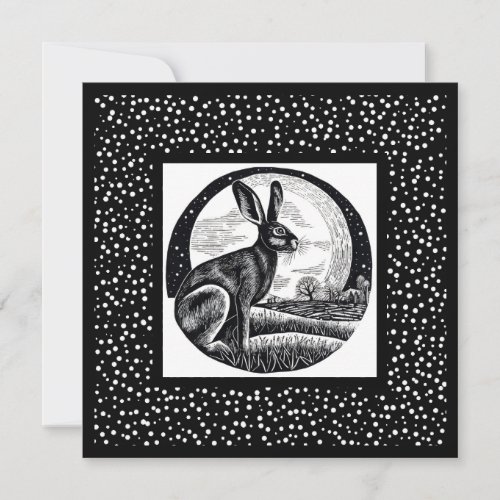 Hare  Moon Night Sky Card