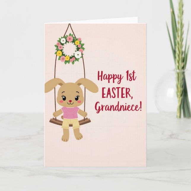 Hare On Swing Celebration Card (Front)