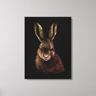Hare, rabbit, drawing canvas print