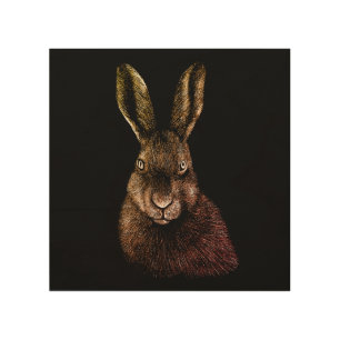 Hare, rabbit, drawing  wood wall art